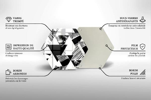 Skleněná deska do kuchyně Geometrické trojúhelníky