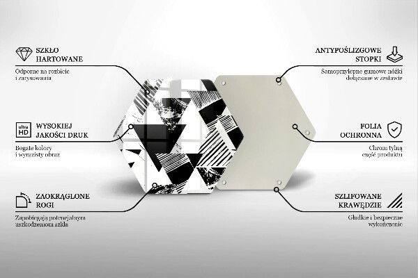 Skleněná deska do kuchyně Geometrické trojúhelníky