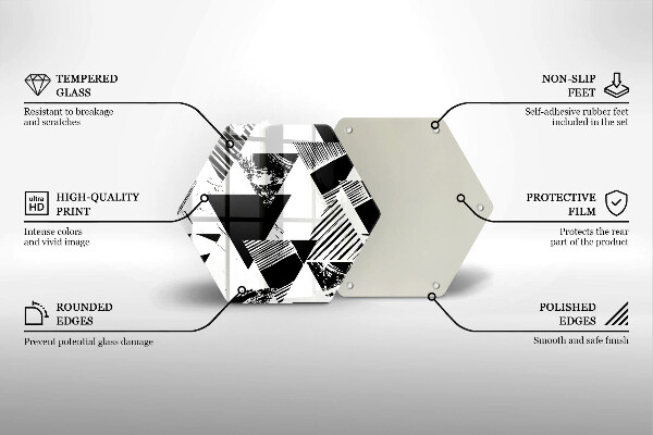 Skleněná deska do kuchyně Geometrické trojúhelníky
