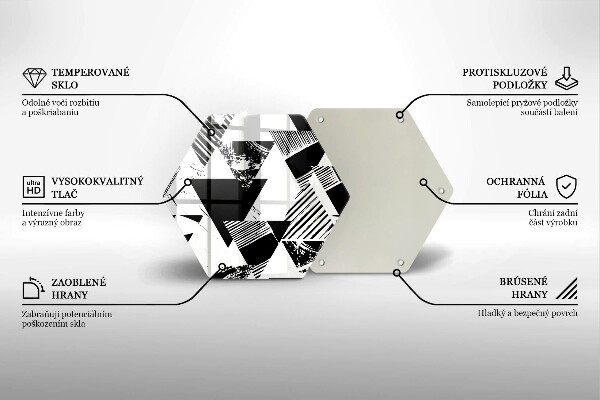Skleněná deska do kuchyně Geometrické trojúhelníky