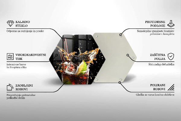 Skleněná deska do kuchyně Pijte s ledem