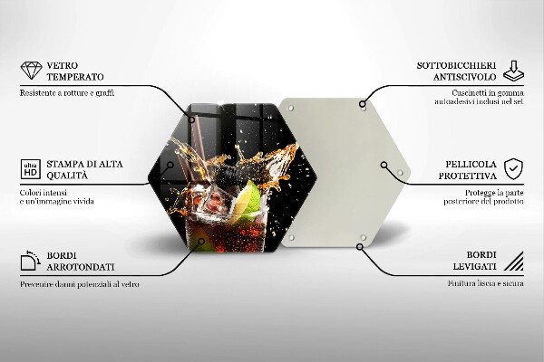 Skleněná deska do kuchyně Pijte s ledem