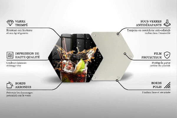 Skleněná deska do kuchyně Pijte s ledem