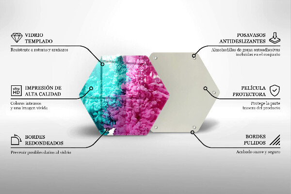 Skleněná deska do kuchyně Tyrkysově růžový kouř