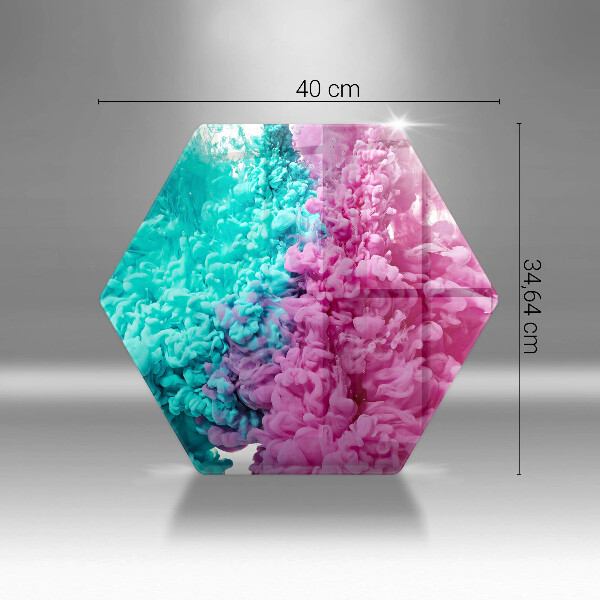 Skleněná deska do kuchyně Tyrkysově růžový kouř