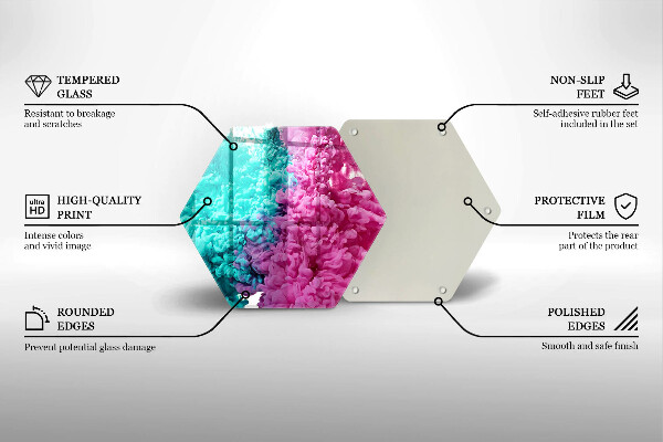 Skleněná deska do kuchyně Tyrkysově růžový kouř
