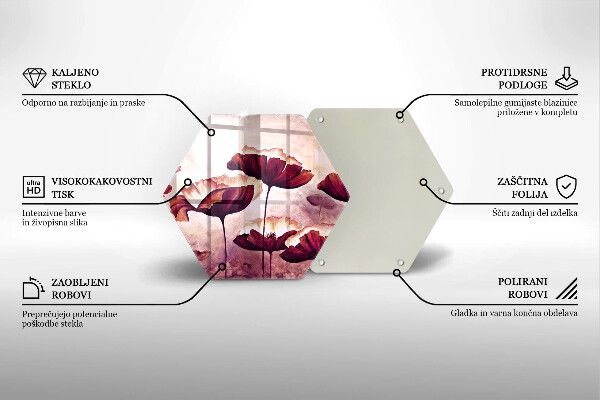 Skleněné krájecí prkénko Malování květin
