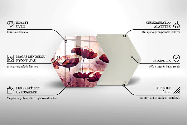 Skleněné krájecí prkénko Malování květin