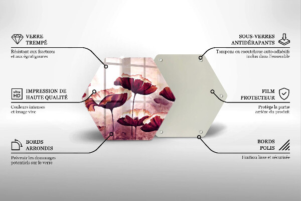 Skleněné krájecí prkénko Malování květin