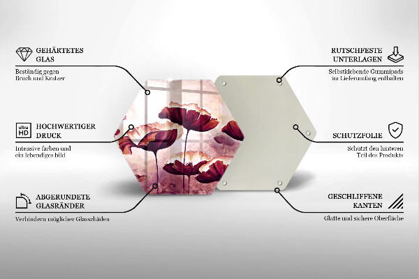 Skleněné krájecí prkénko Malování květin