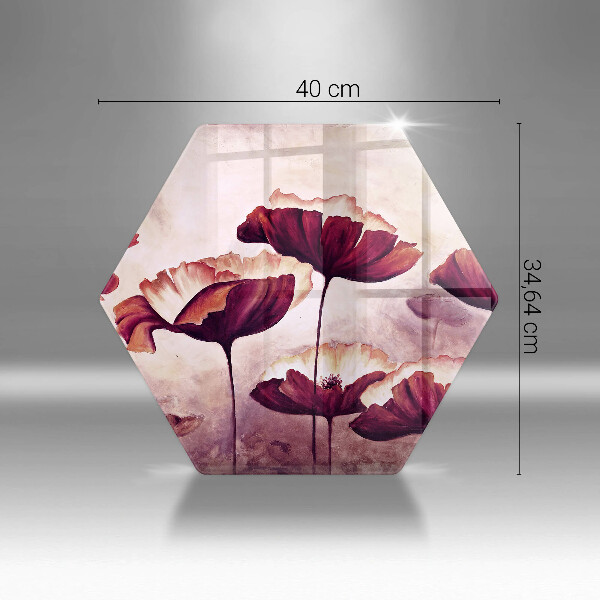 Skleněné krájecí prkénko Malování květin