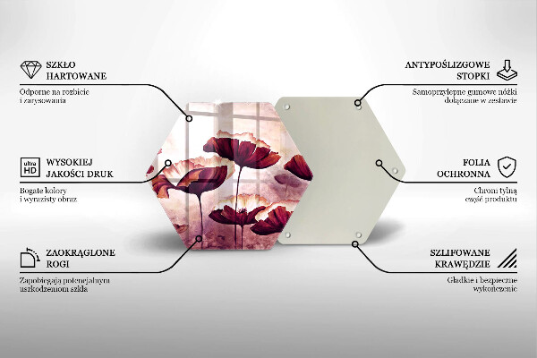 Skleněné krájecí prkénko Malování květin