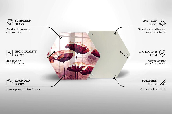 Skleněné krájecí prkénko Malování květin