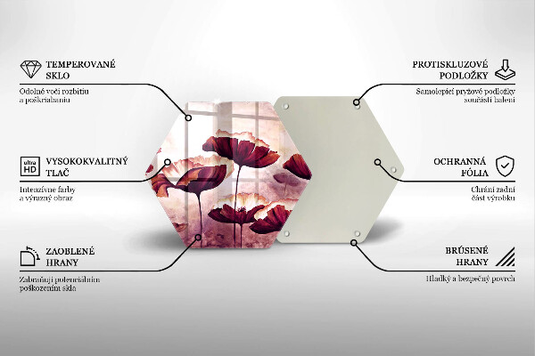 Skleněné krájecí prkénko Malování květin