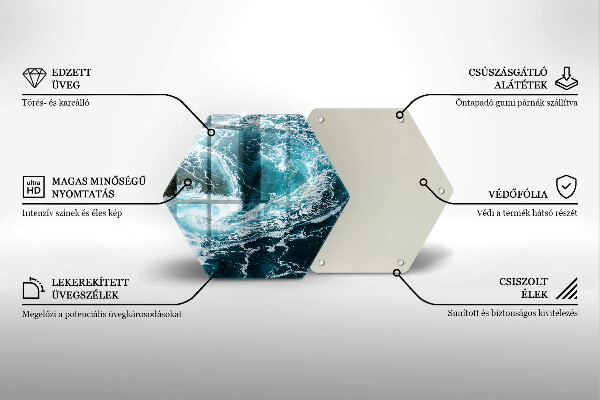 Skleněné krájecí prkénko Pěnivé vlny vody