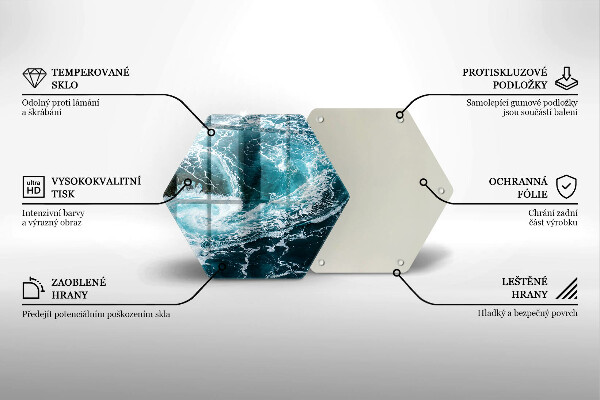 Skleněné krájecí prkénko Pěnivé vlny vody