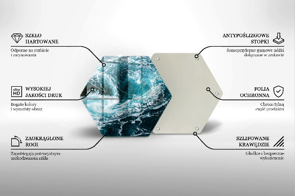 Skleněné krájecí prkénko Pěnivé vlny vody