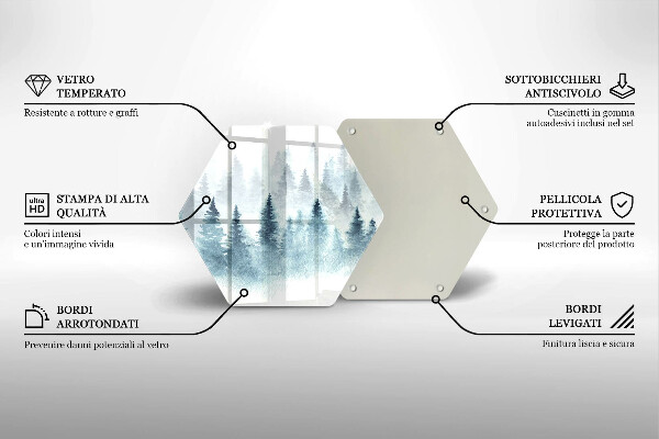 Skleněné krájecí prkénko Malovaný zimní les