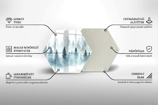 Skleněné krájecí prkénko Malovaný zimní les