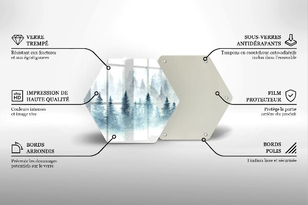 Skleněné krájecí prkénko Malovaný zimní les