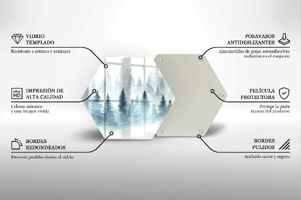 Skleněné krájecí prkénko Malovaný zimní les