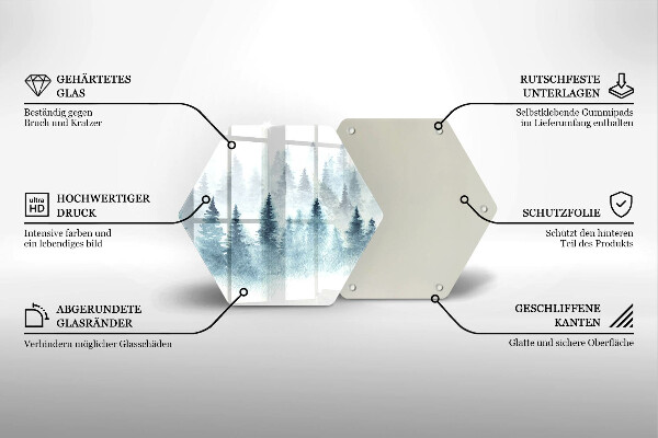 Skleněné krájecí prkénko Malovaný zimní les