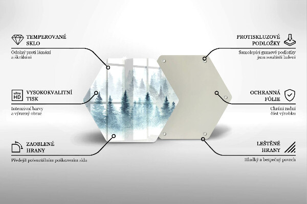 Skleněné krájecí prkénko Malovaný zimní les