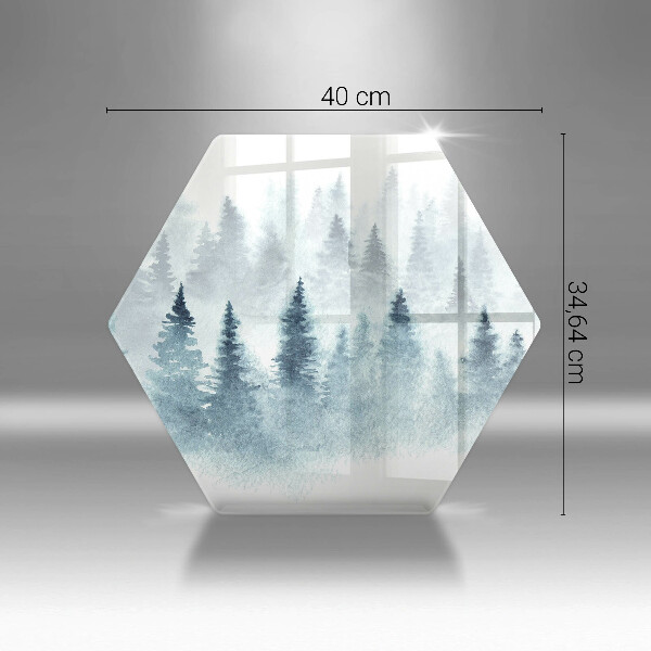 Skleněné krájecí prkénko Malovaný zimní les