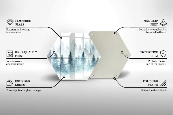 Skleněné krájecí prkénko Malovaný zimní les