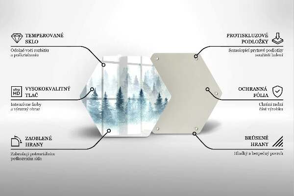 Skleněné krájecí prkénko Malovaný zimní les