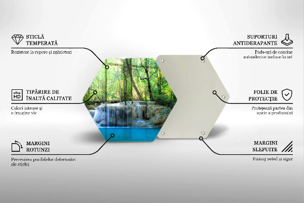 Skleněná deska do kuchyně Vodopád v lese