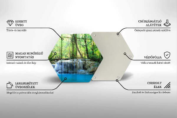 Skleněná deska do kuchyně Vodopád v lese