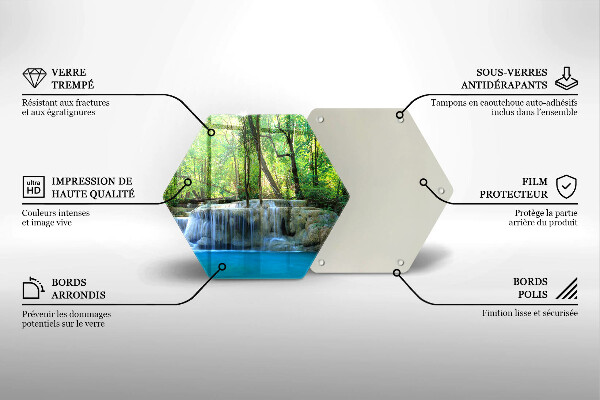 Skleněná deska do kuchyně Vodopád v lese