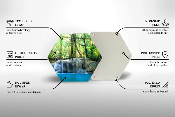 Skleněná deska do kuchyně Vodopád v lese