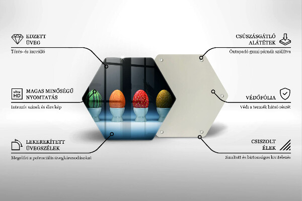 Skleněná deska do kuchyně Abstraktní ovocná vejce