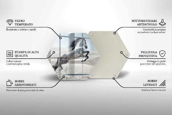 Skleněná deska do kuchyně Oře z bílého koně