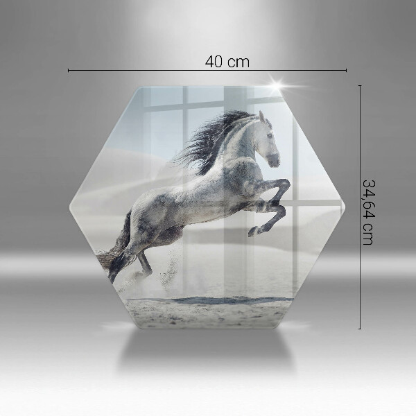 Skleněná deska do kuchyně Oře z bílého koně