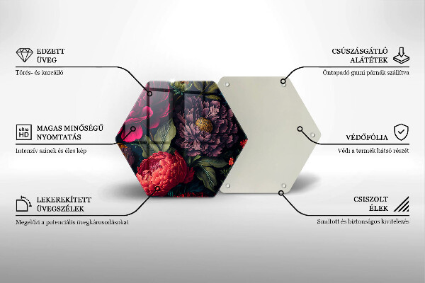 Skleněná deska do kuchyně Krásné květiny