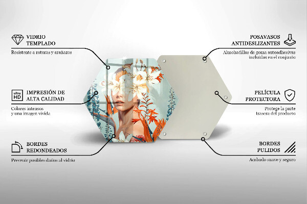 Skleněná deska do kuchyně Žena v květinách