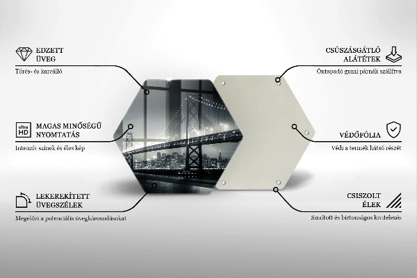 Skleněná krájecí deska Most benjamina franklina