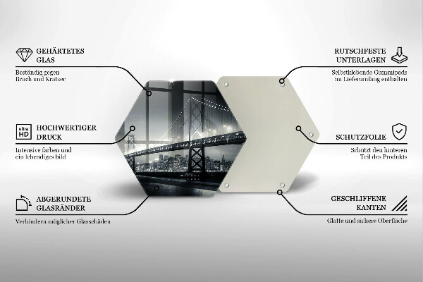 Skleněná krájecí deska Most benjamina franklina