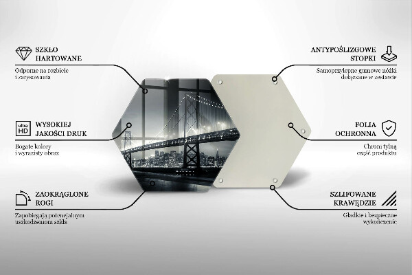 Skleněná krájecí deska Most benjamina franklina