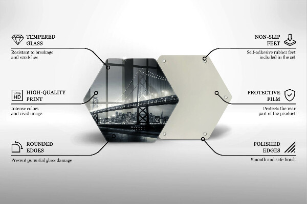Skleněná krájecí deska Most benjamina franklina