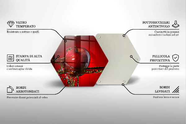 Skleněná deska do kuchyně Apple ovoce ve vodě