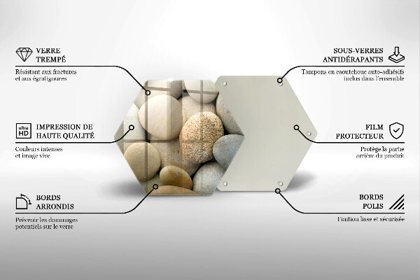Skleněná deska do kuchyně Vzor oválných kamenů