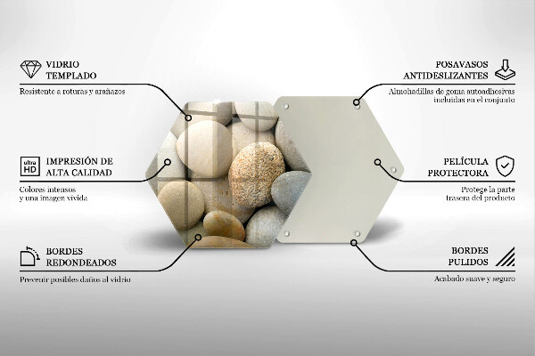 Skleněná deska do kuchyně Vzor oválných kamenů