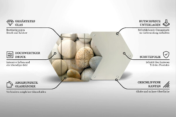 Skleněná deska do kuchyně Vzor oválných kamenů