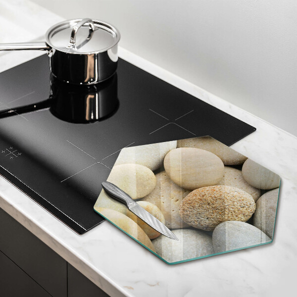 Skleněná deska do kuchyně Vzor oválných kamenů