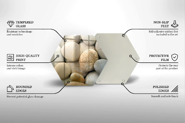Skleněná deska do kuchyně Vzor oválných kamenů