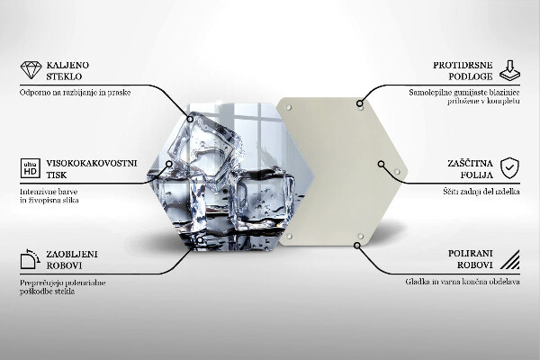 Skleněná deska do kuchyně Ledové kostky